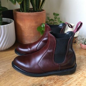 Dr. Martens Flora Ankle Boots in Cherry Red